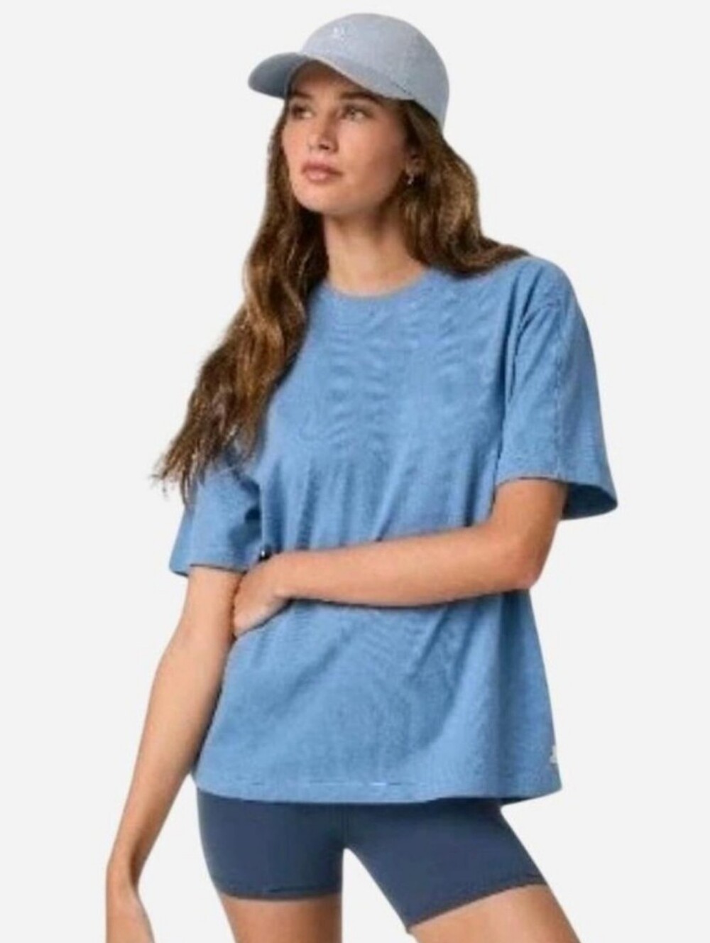 Vuori Light French Blue Heavyweight Oversized Short Sleeve Tee Womens M NEW